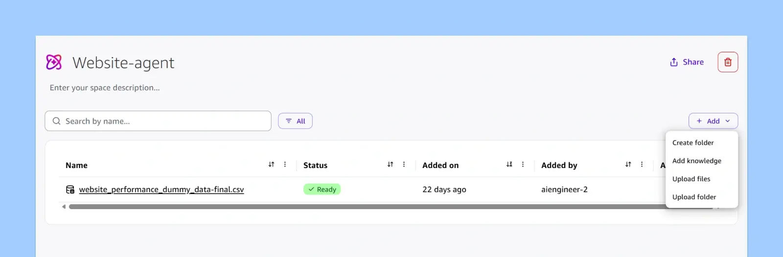 How to setup amazon quick space for Ai Agent setup